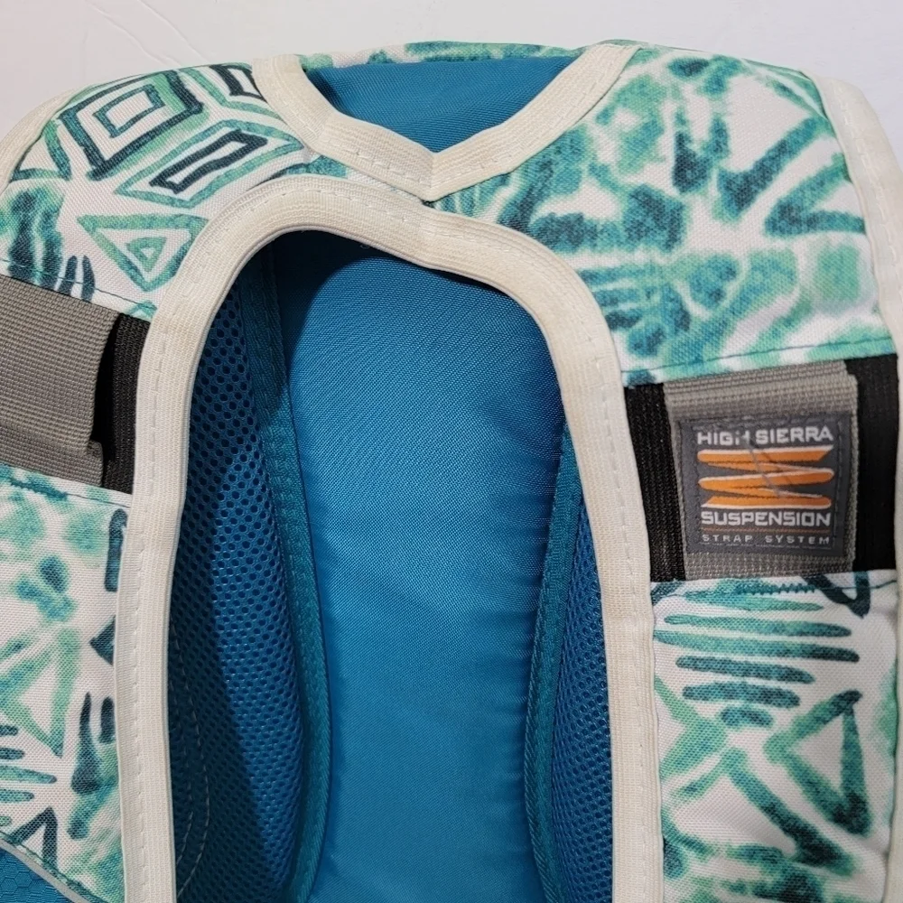 High Sierra Teal Blue/White/Green Backpack Back To School Unisex One Size